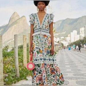 FARM Rio Summer Garden V-Neck Maxi Dress in size XXS